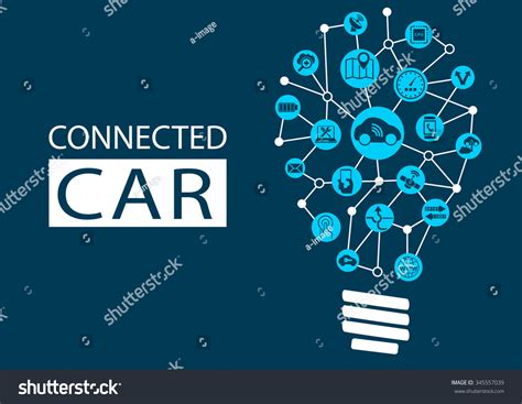 Connected Car Autonomous Driving Concept New Stock Vector (Royalty Free