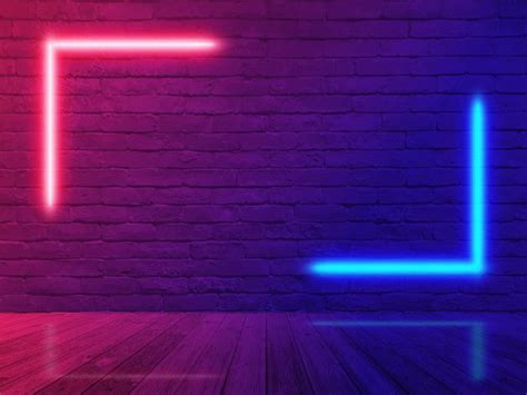 Premium Vector Neon Light Brick Wall Room Iluminação De Neon Neon Idéias Para Vídeos Do