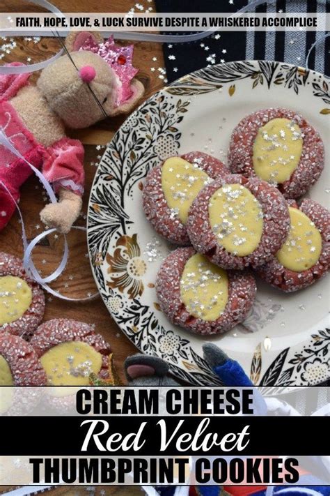 Cream Cheese Red Velvet Thumbprint Cookies Recipe Thumbprint Cookies Christmas Cookies