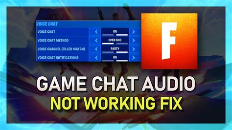 How To Fix Game Chat Audio In Fortnite Voice Chat Not Working Youtube