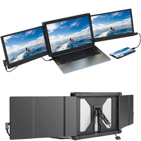 P2 Triple Portable Monitor For Laptop Screen Extender 12 Inch Ofiyaa