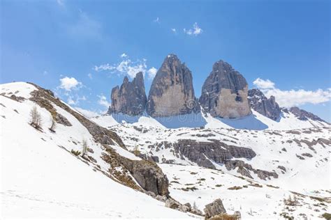 The Three Peaks Of Lavaredo Tre Cime Di Lavaredo Stock Photo Image Of