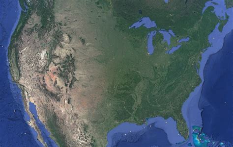 United States Satellite Image Map Mural Ph