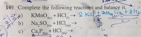 Complete And Balance The Following Compound K2cr2o7 Hcl→ Kcl H2o