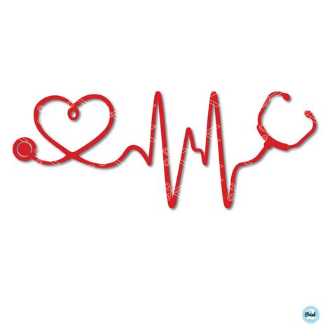 Stethoscope Heartbeat Digital Clipart Files For Design Printing