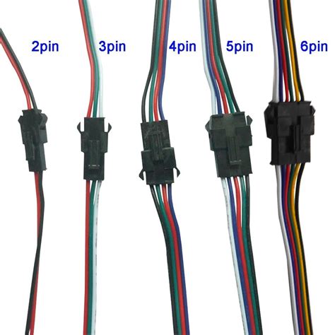 2pin 3pin 4pin 5pin 6pin Jst Led Male Female Connector Wire Cable For 3528 5050 Rgb Rgbw Rgbww