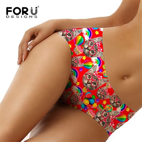 Forudesigns 3d Sexy Cat Printing Seamless Panties Women Underwear Female Seamless Calcinha