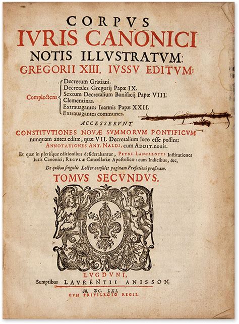 Corpus Iuris Canonici Notis Illustratum Gregorii Xiii 2 Vols By