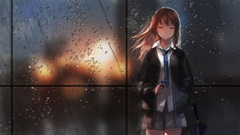 Girl Anime Rain Wallpaper Hd Anime K Wallpapers Images And Background Wallpapers Den