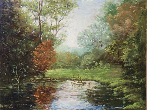 Reflections In The Pond Painting By Thomas Kearon Fine Art America