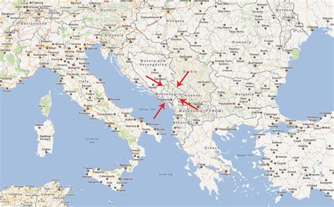 Montenegro Map Jets Like Taxis
