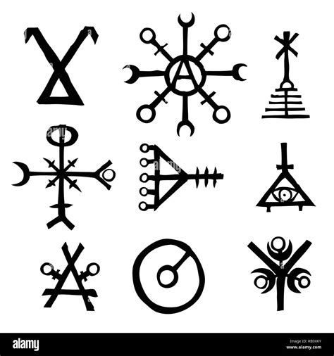 Futhark Norse Island And Viking Symbol Set Imaginary Magic Letters In