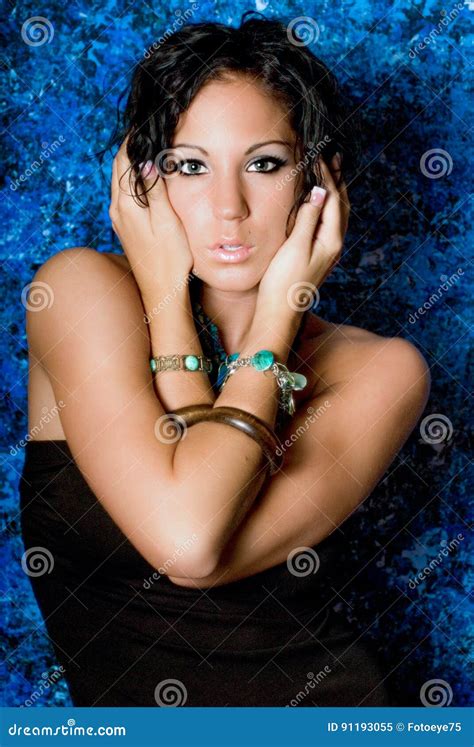 Girl Native American Indian Woman With Braids Stock Image Image Of