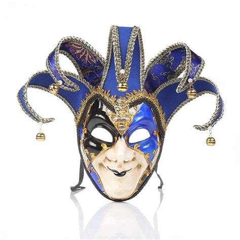 Full Face Venetian Theater Jester Joker Masquerade Festival Mask With