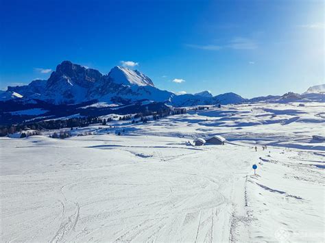 The Dolomites In Winter Skiing In The Alpe Di Siusi In Italy A