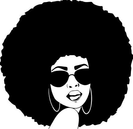 Afro Girl With Curly Hair And Sunglasses Black Woman Free Svg File