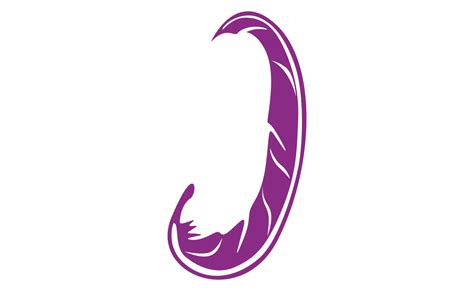 Design Elements Purple Bird Feather With Transparent Background