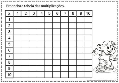 Preencha A Tabela Da Multiplicação Por 2 Educa