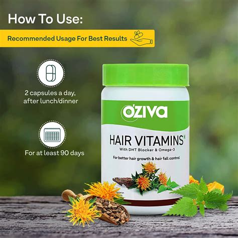 Buy Oziva Plant Based Biotin 10000mcg Hair Vitamins 30 Capsules