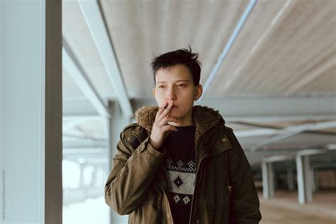 Real Lesbian Girl Smoking On The Parking Area By Alexey Kuzma