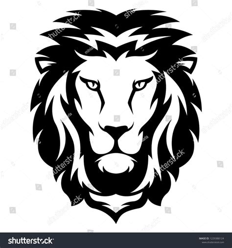 Illustration Lion Black White Style Stock Vector Royalty Free
