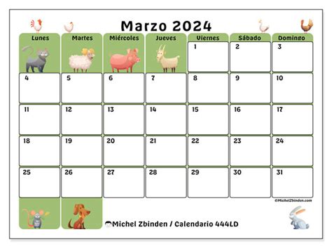 Calendario Marzo 2024 Campaña Ld Michel Zbinden Cl
