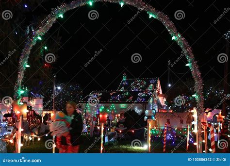 Koziar S Christmas Village Light Show Editorial Photography Image Of