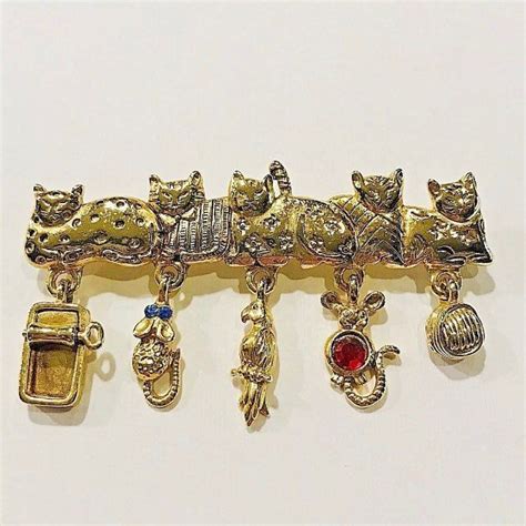 Check Out What Im Selling On Mercari Vtg Cat Charm Pin Brooch Ajc