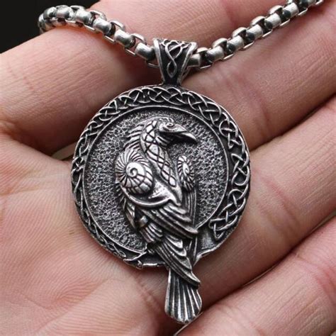 Sterling Silver 925 Odins Ravens Huginn And Muninn Viking Raven Odin