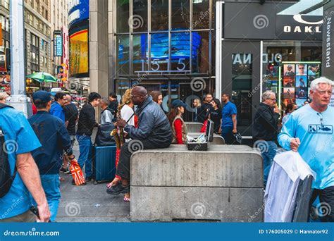 Crowded Times Square An Iconic Street In New York City Editorial