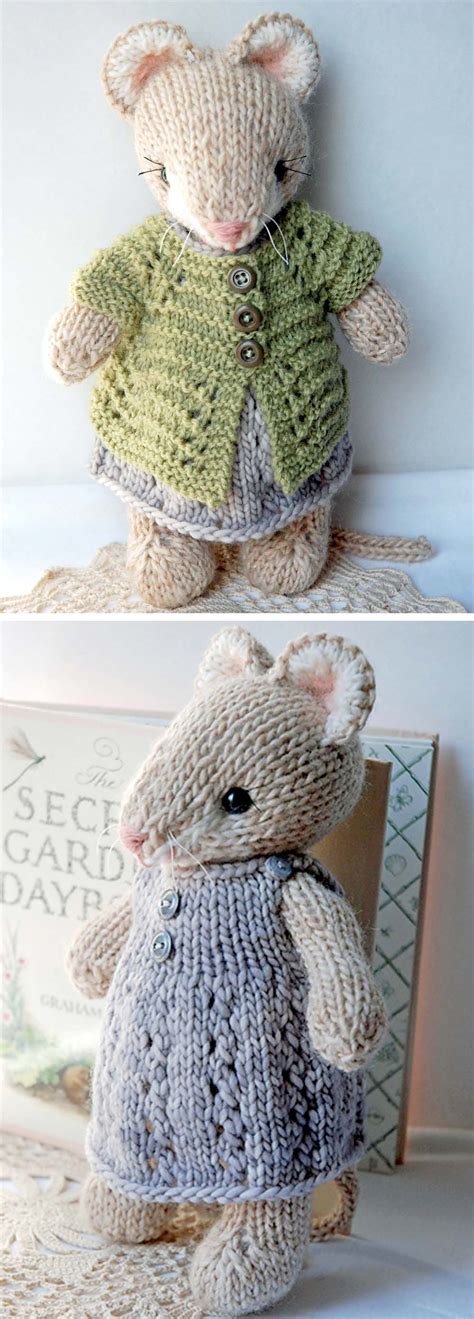 Animal free knitting pattern crochet, carving, patterns. Cute Knitted Mouse - Knitting Pattern #babydresses in 2020 ...