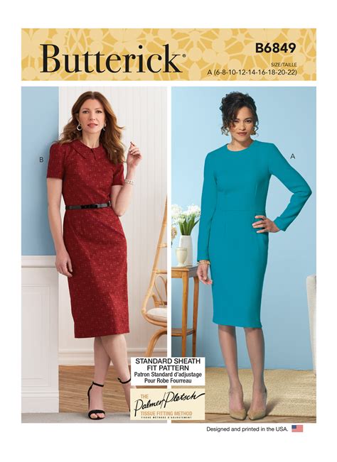 Butterick 6849 Misses Fit Pattern Dresses And Optional Collar
