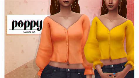 Viiavi Poppy Buttoned Top I Love Using Documentsts4mods Sims