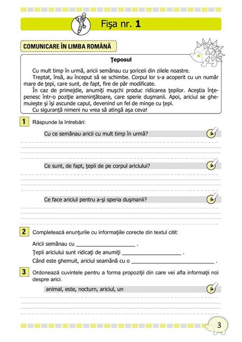 Clasa I Fişe De Recapitulare şi Evaluare Finală Clasa I 1st Grade