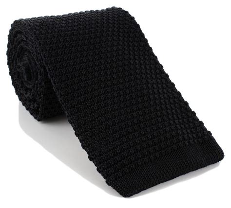 Black Wide Silk Knitted Tie Silk Knit Knit Tie Formal Casual Mens