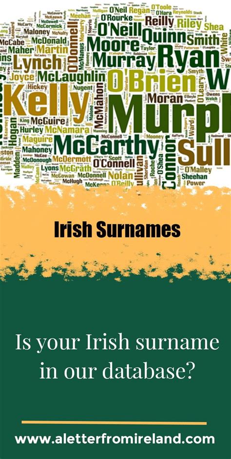 Irish Surnames And Their Counties Irish Genealogy Irish Surnames