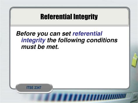 Ppt Referential Integrity Powerpoint Presentation Free Download Id
