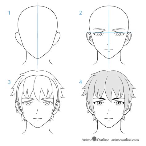 How To Draw Anime Boy Head Step By Step Add Some Extra Details And The Ground Around The Anime
