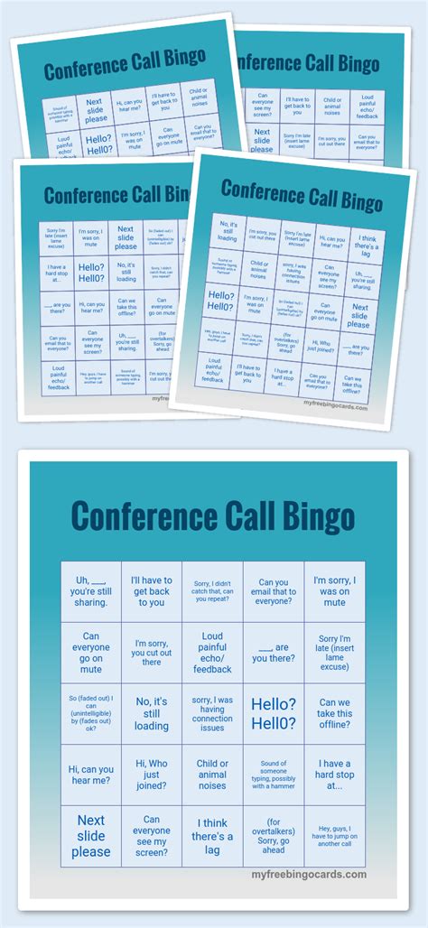 We created several bingo cards so that you can share. Conference Call Bingo | Bingo cards, Bingo card generator, Conference call bingo