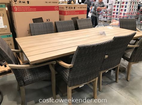 Teak living room set designed by illum wikkelsø and produced by eilersen. 9-piece Teak Dining Set | Costco Weekender