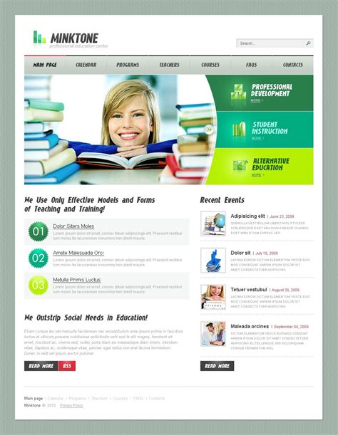 1 to 12 of 47 free education website templates available on the free css site. Education Website Template #26486