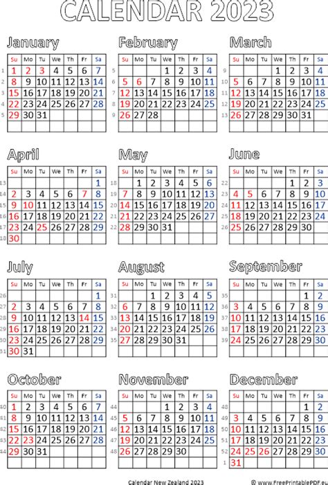 New Zealand Calendar 2023 Printable Get Calendar 2023 Update