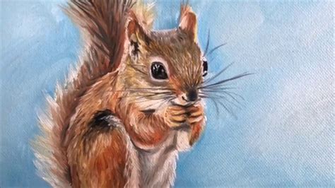 Oil Painting Time Lapse Squirrel Animal Painting Series 001 Youtube