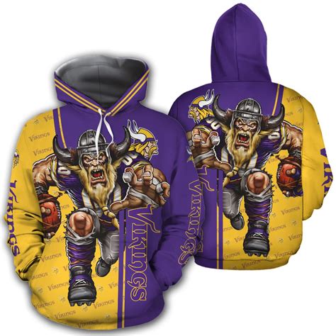 20 Off Minnesota Vikings Mens Hoodies Mascot 3d Ultra Cool 4 Fan Shop
