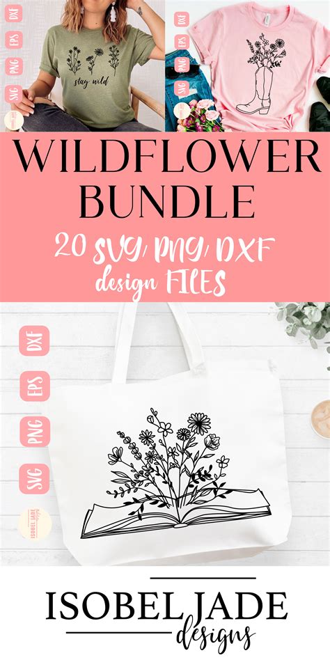 Wildflowers Svg Bundle Big Bundle Svg File For Cricut Etsy Australia