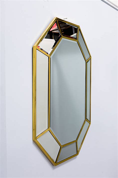 Brass Hexagonal Beveled Mirror At 1stdibs Hexagon Beveled Mirror