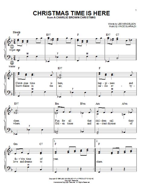 Christmas Time Is Here Sheet Music By Vince Guaraldi