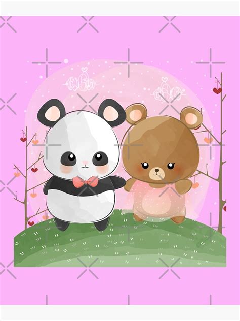 Bubu Dudu Panda Panda And Brownie Bear Couple Poster For Sale By