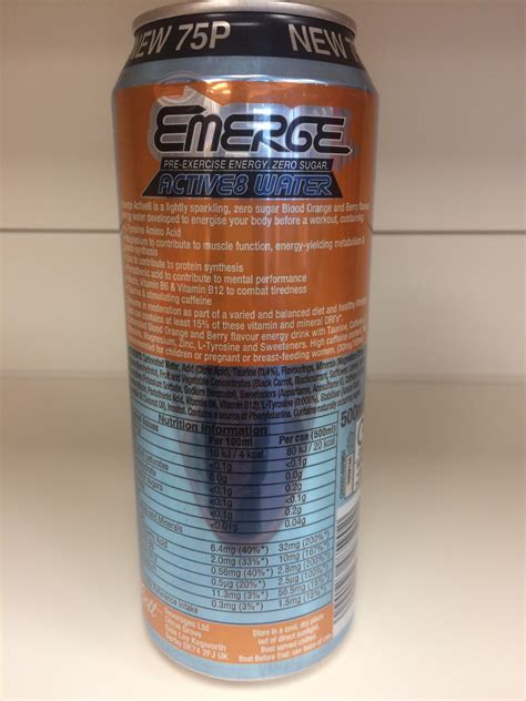Emerge Blood Orange And Berry Lightly Sparkling Energy Drink 500ml And Low