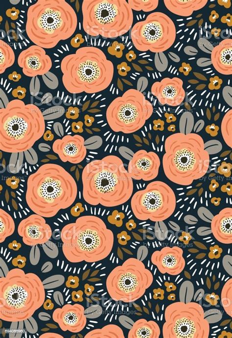 Trendy Seamless Floral Ditsy Pattern Fabric Design With Simple Flowers